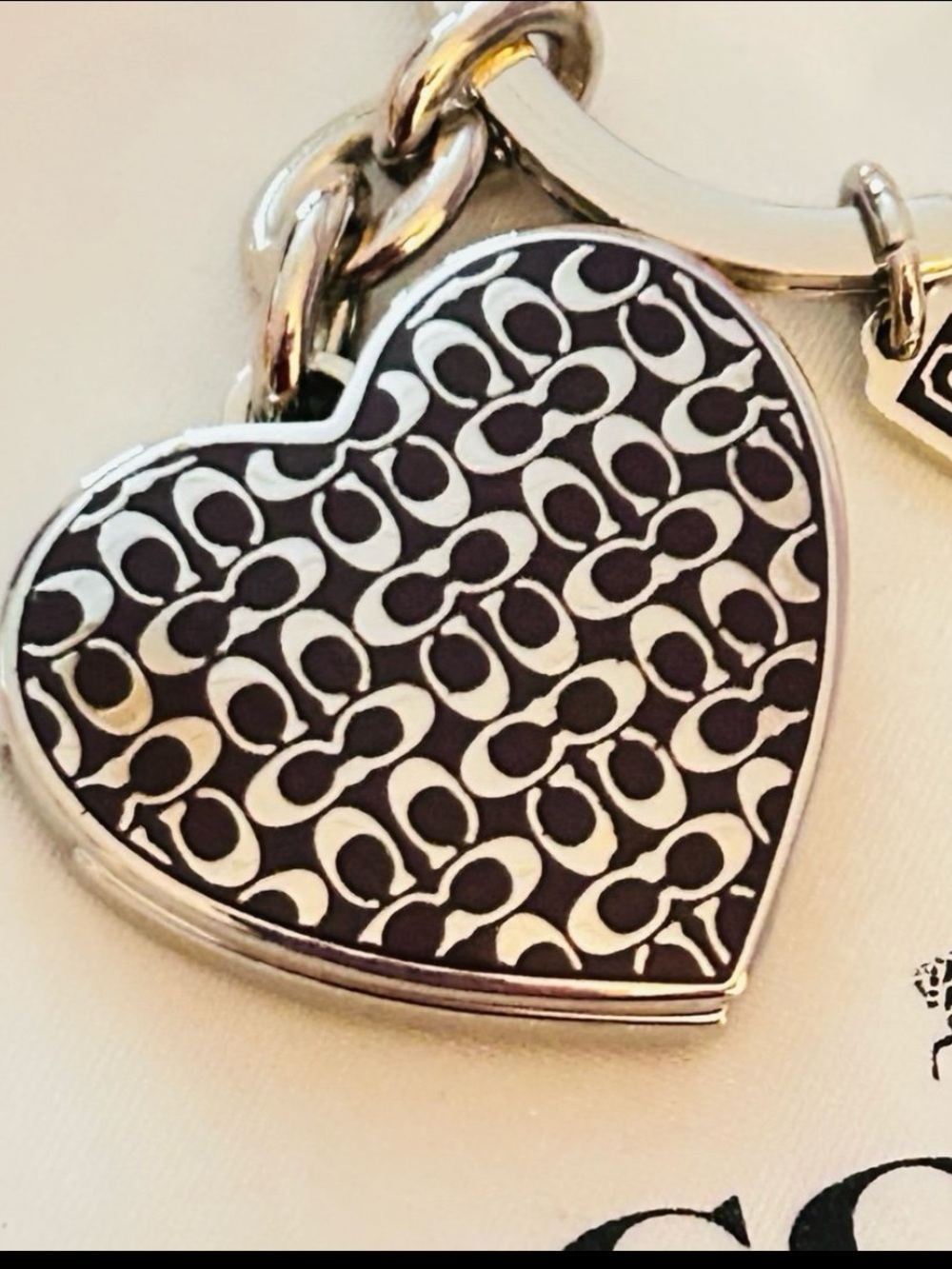 Coach Heart Picture Frame Keychain/ Bag Charm - Picture 3 of 12